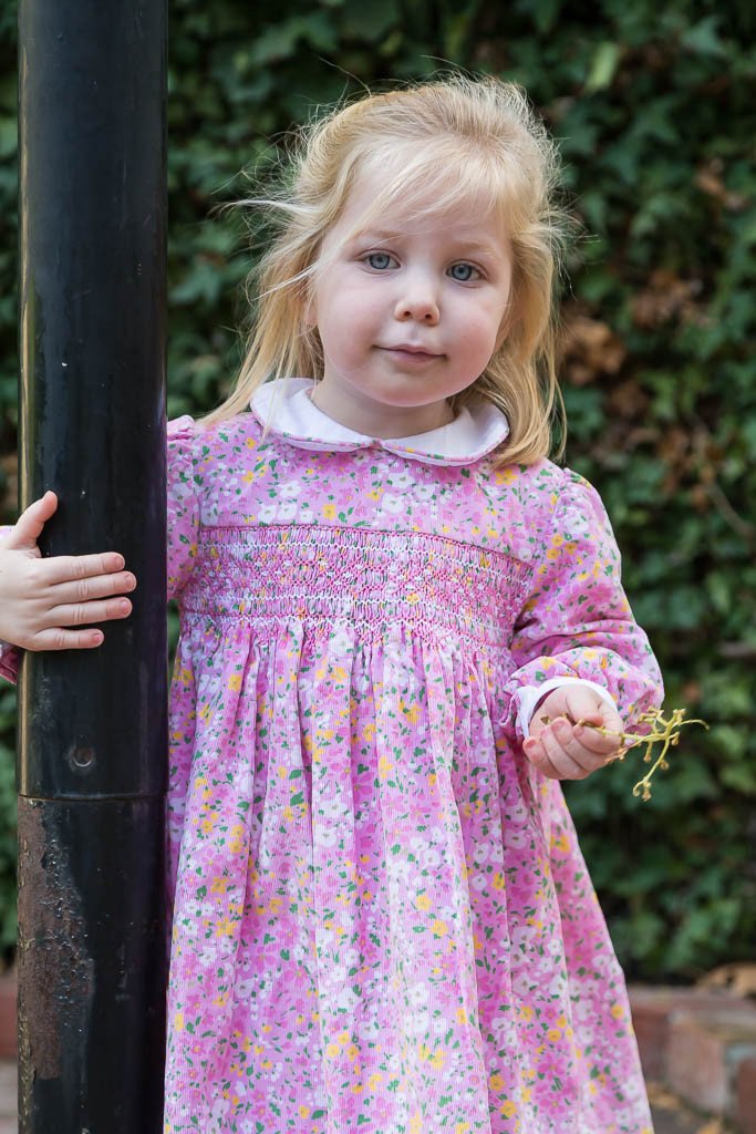 Grace Pink Floral Corduroy Smock Dress - Cou Cou Baby