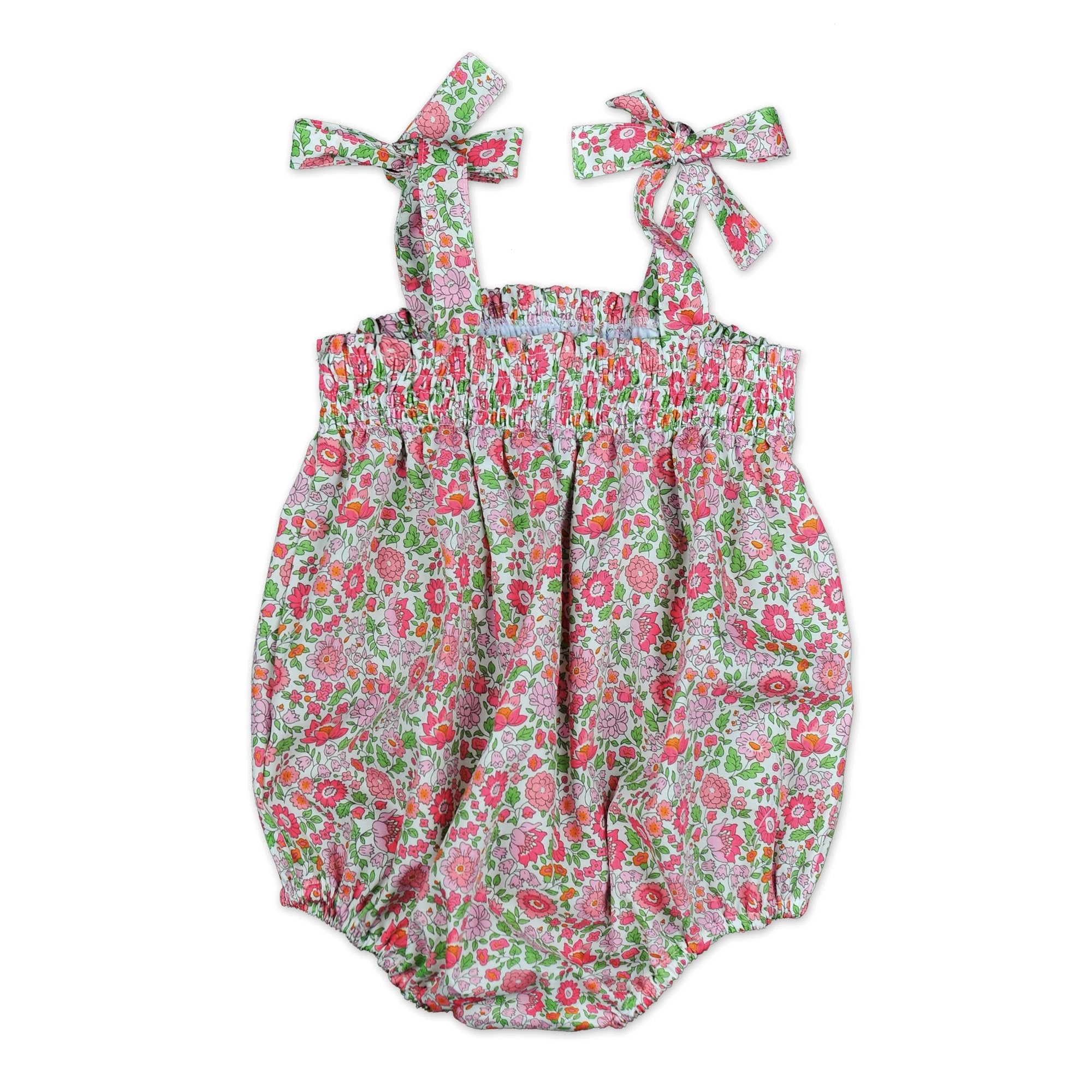 Pale Pink Liberty Smocked Romper - Cou Cou Baby
