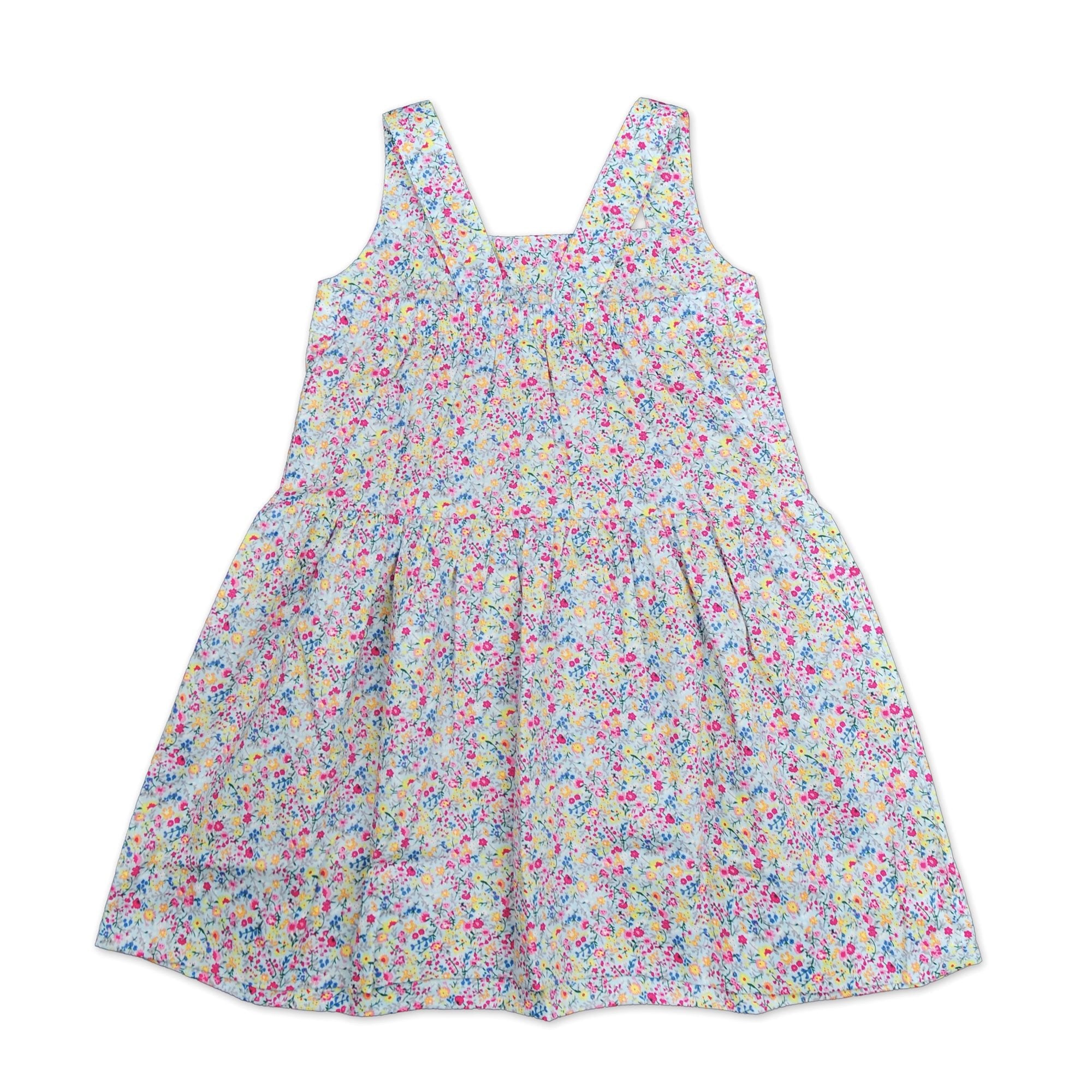 Camilla Dress In Blue Floral Print - Cou Cou Baby