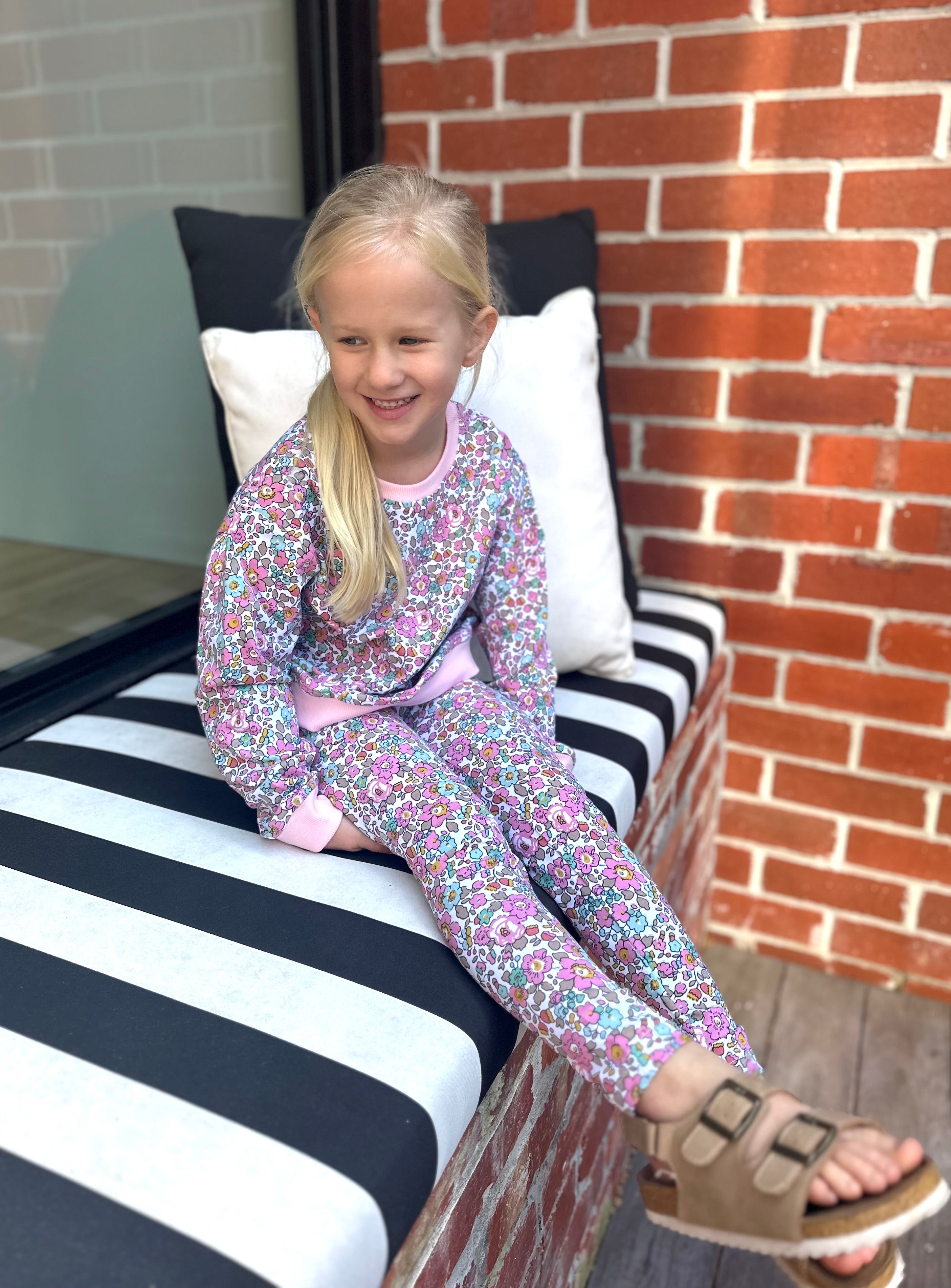 Bessie Pink Liberty Print Leggings - Cou Cou Baby
