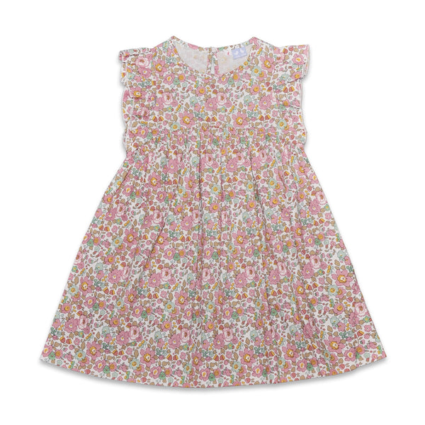 Frill Sleeve Dress In Pale Pink Liberty Print - Cou Cou Baby