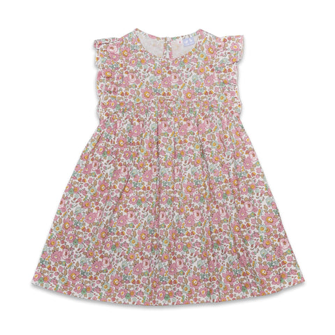 Frill Sleeve Dress In Pale Pink Liberty Print - Cou Cou Baby