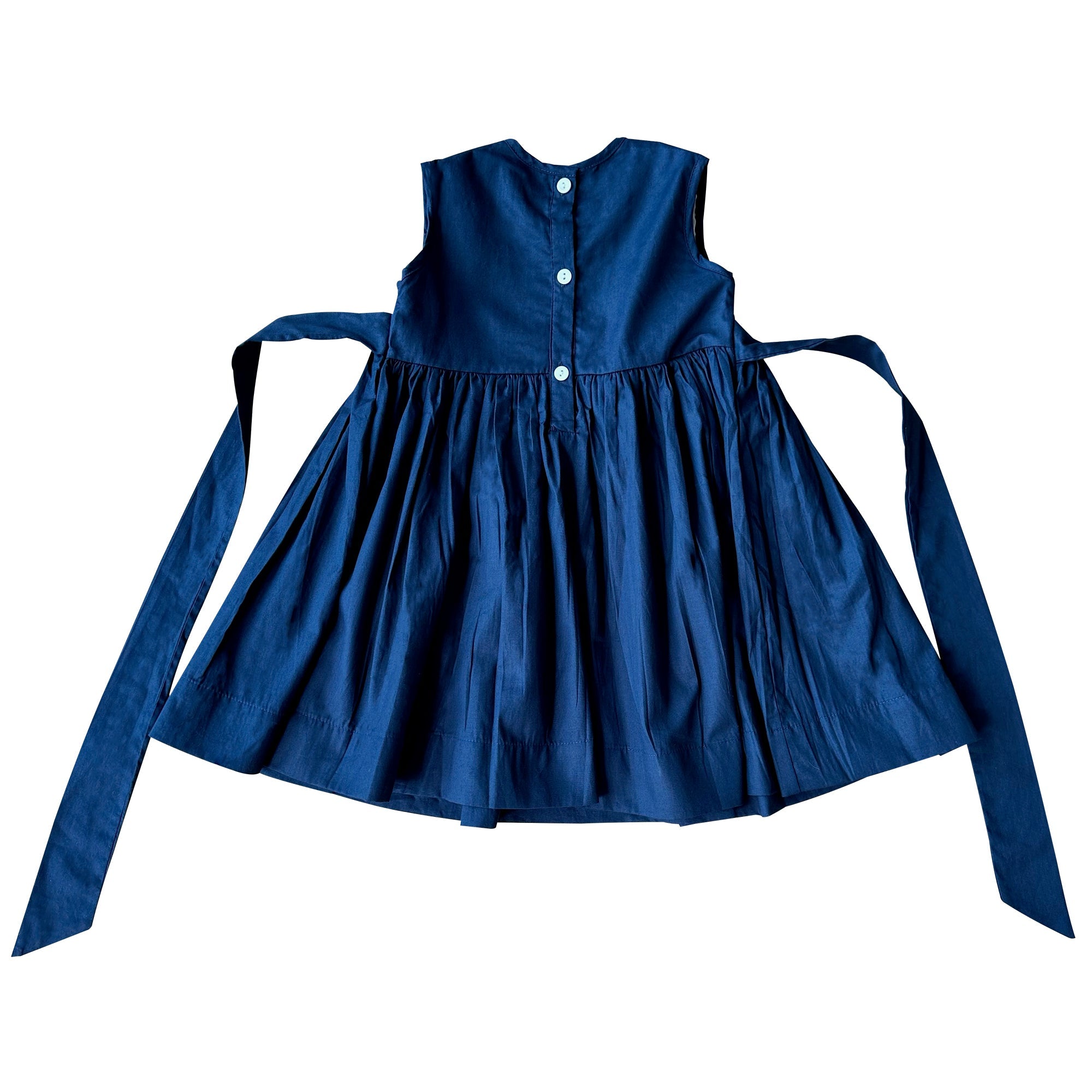 Bella Navy Rose Smock Dress - Cou Cou Baby