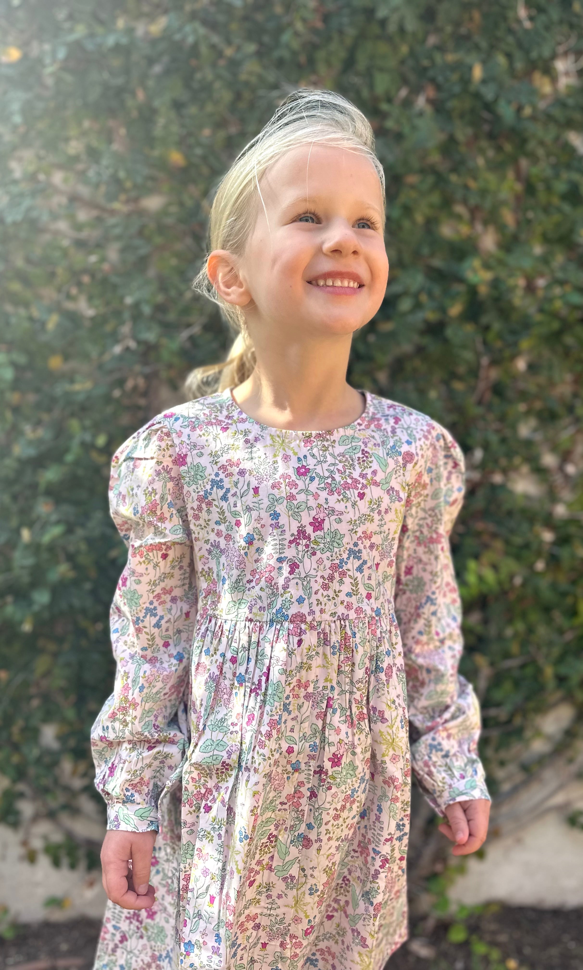 Ellie Pale Pink Floral Dress - Cou Cou Baby