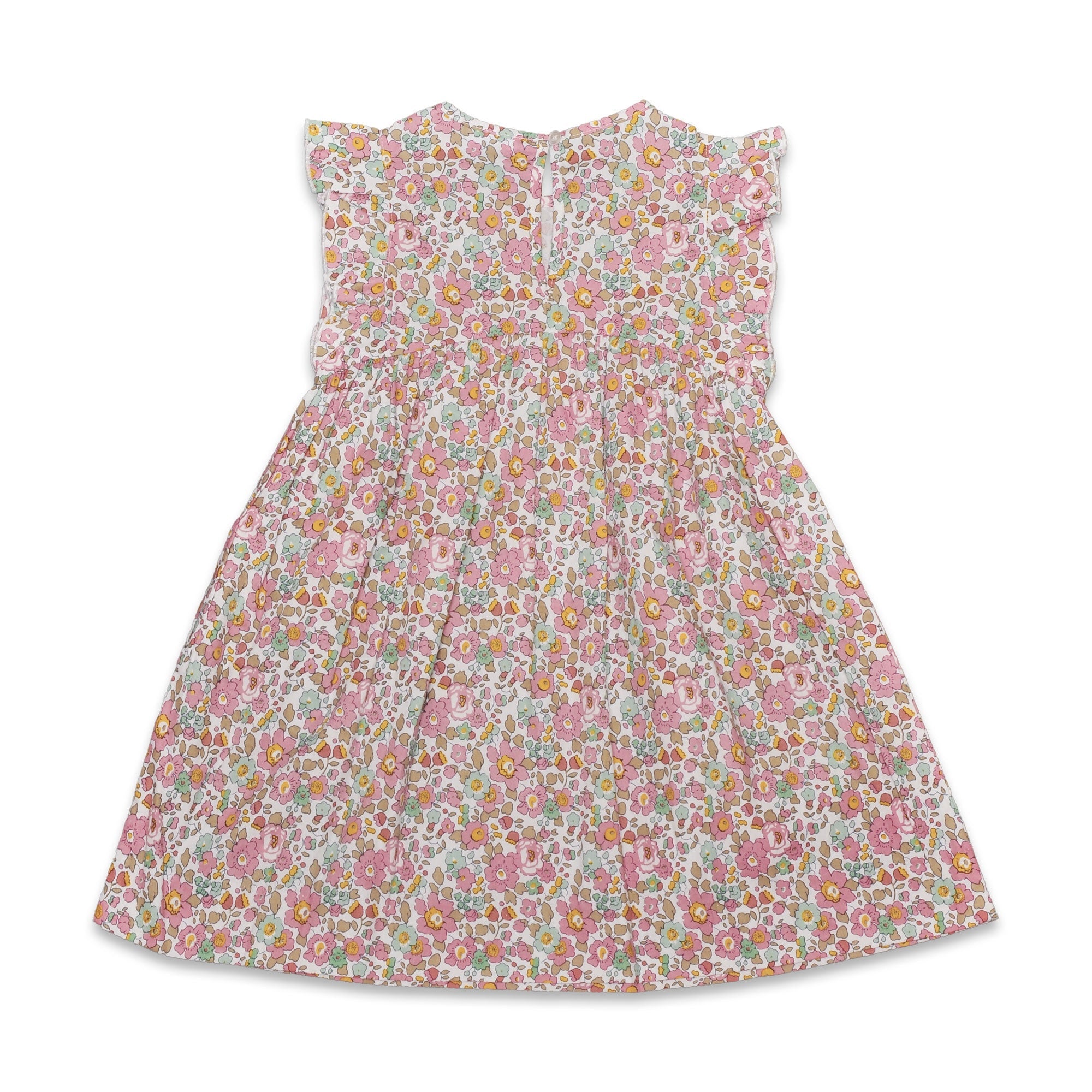 Frill Sleeve Dress In Pale Pink Liberty Print - Cou Cou Baby