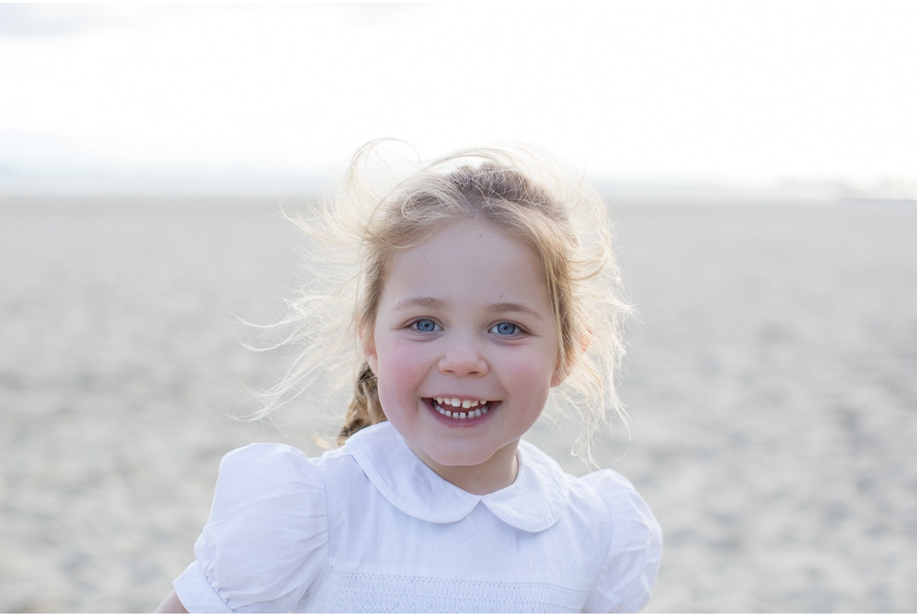 Bella Short Sleeve White Smock Dress - Cou Cou Baby