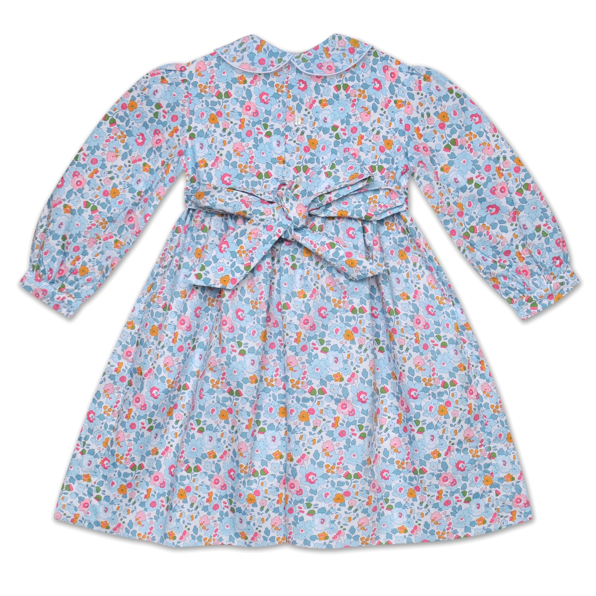 Chloe Pale Blue Liberty Print Smock Dress - Cou Cou Baby