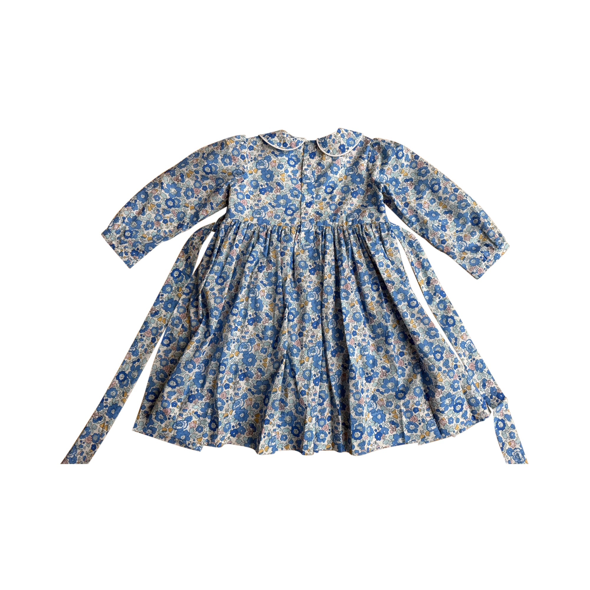 Chloe Blue Liberty Print Smock Dress - Cou Cou Baby