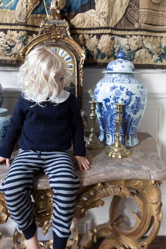 Cashmere Cable Knit Jumper In Navy - Cou Cou Baby