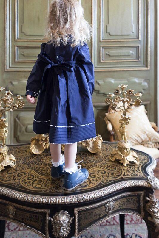 Pleated Navy Dress - Cou Cou Baby