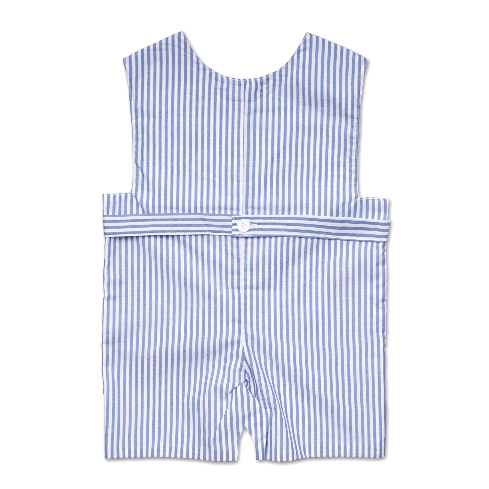 Mac Blue And White Stripe Sailboat Overalls - Cou Cou Baby