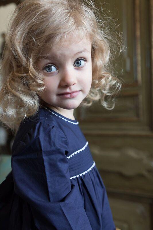 Pleated Navy Dress - Cou Cou Baby