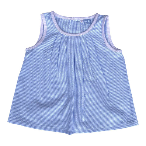 Florrie Tunic Top In Blue And White Pin Stripe - Cou Cou Baby