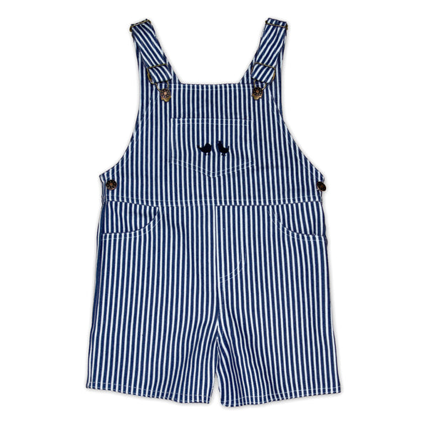 Navy And White Stripe Denim Overalls - Cou Cou Baby