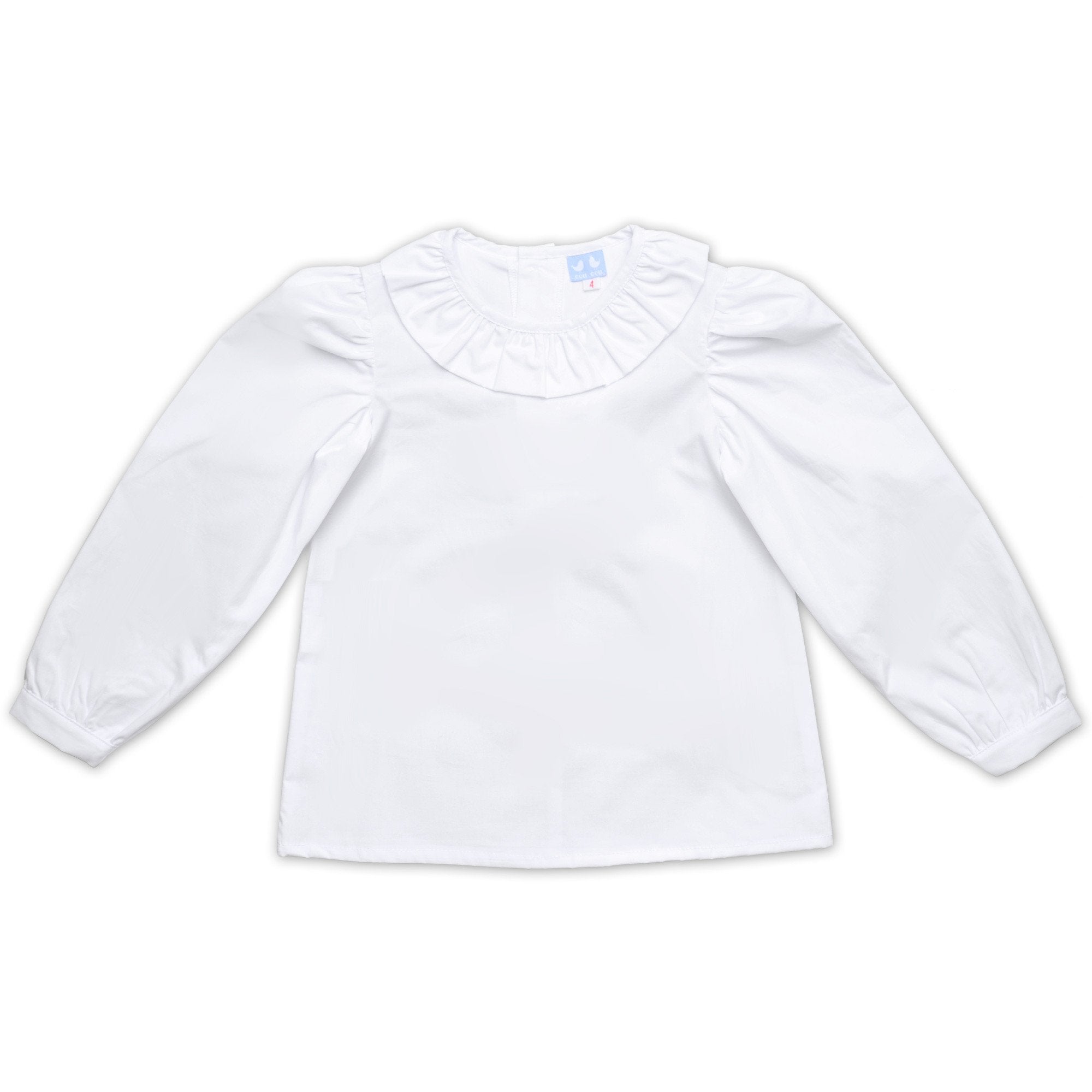 Frill Collared Shirt In White - Cou Cou Baby