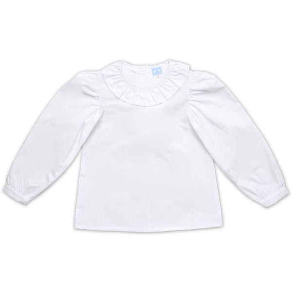 Frill Collared Shirt In White - Cou Cou Baby