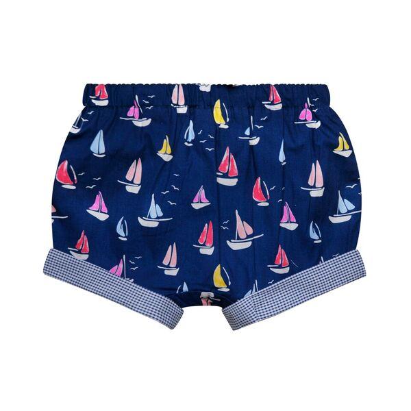Boys Navy Yacht Print Shorts - Cou Cou Baby
