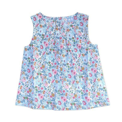 Florrie Tunic Top In Pale Blue Liberty Print - Cou Cou Baby