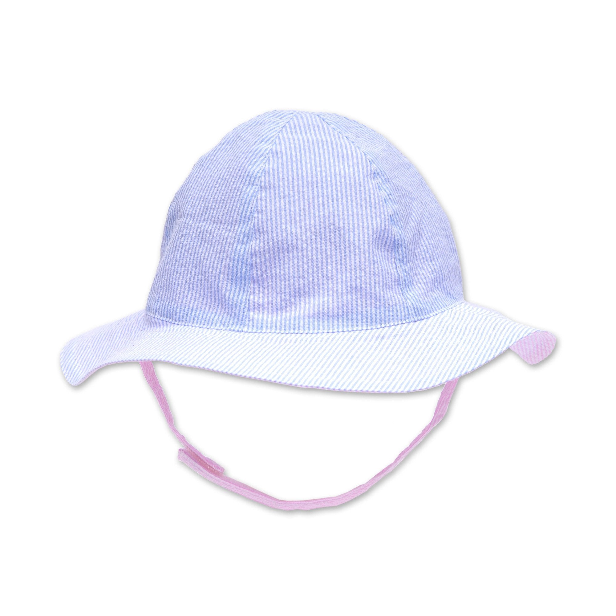 Florrie Hat In Blue And White Pin Stripe - Cou Cou Baby