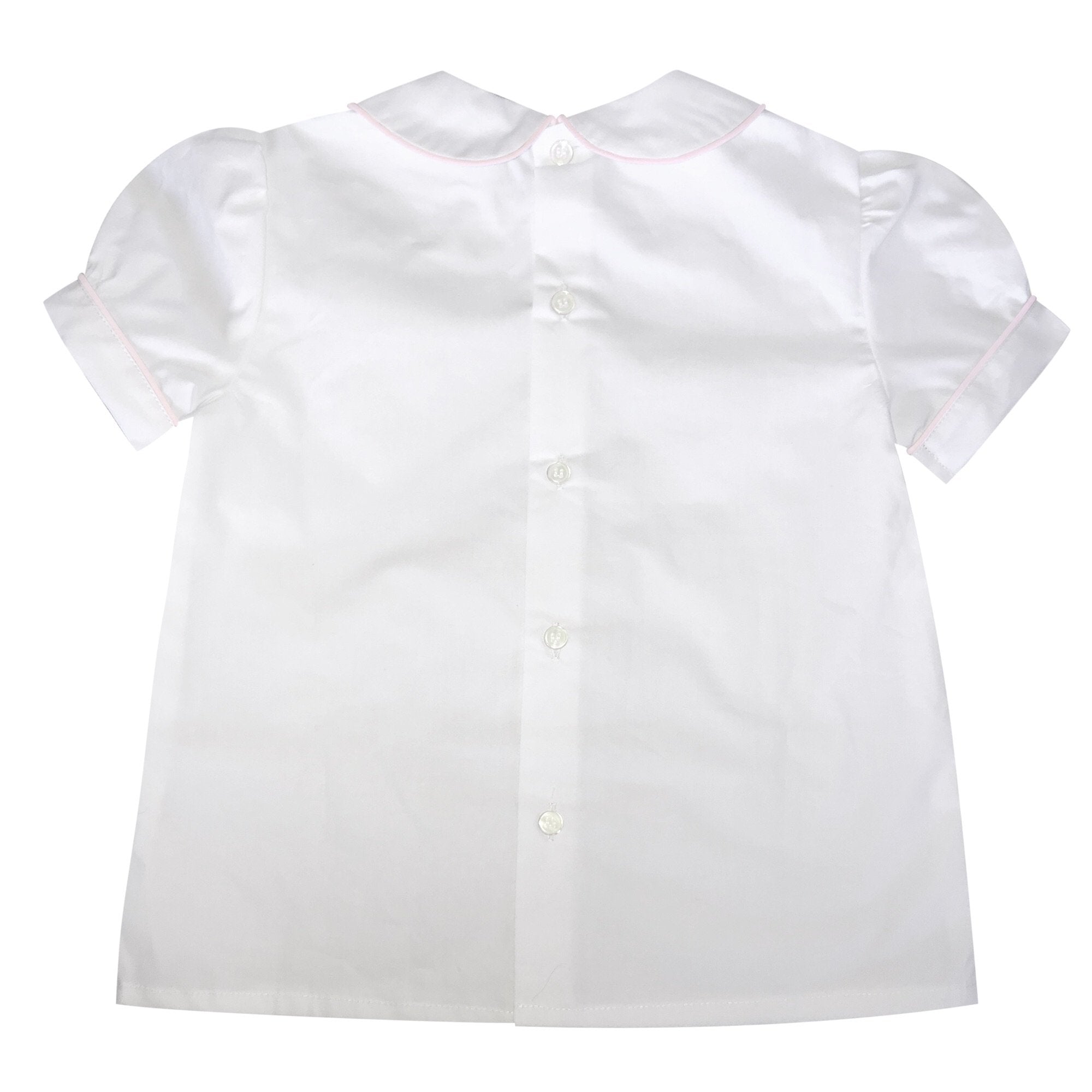 Collared Shirt With Pale Pink Trim - Cou Cou Baby