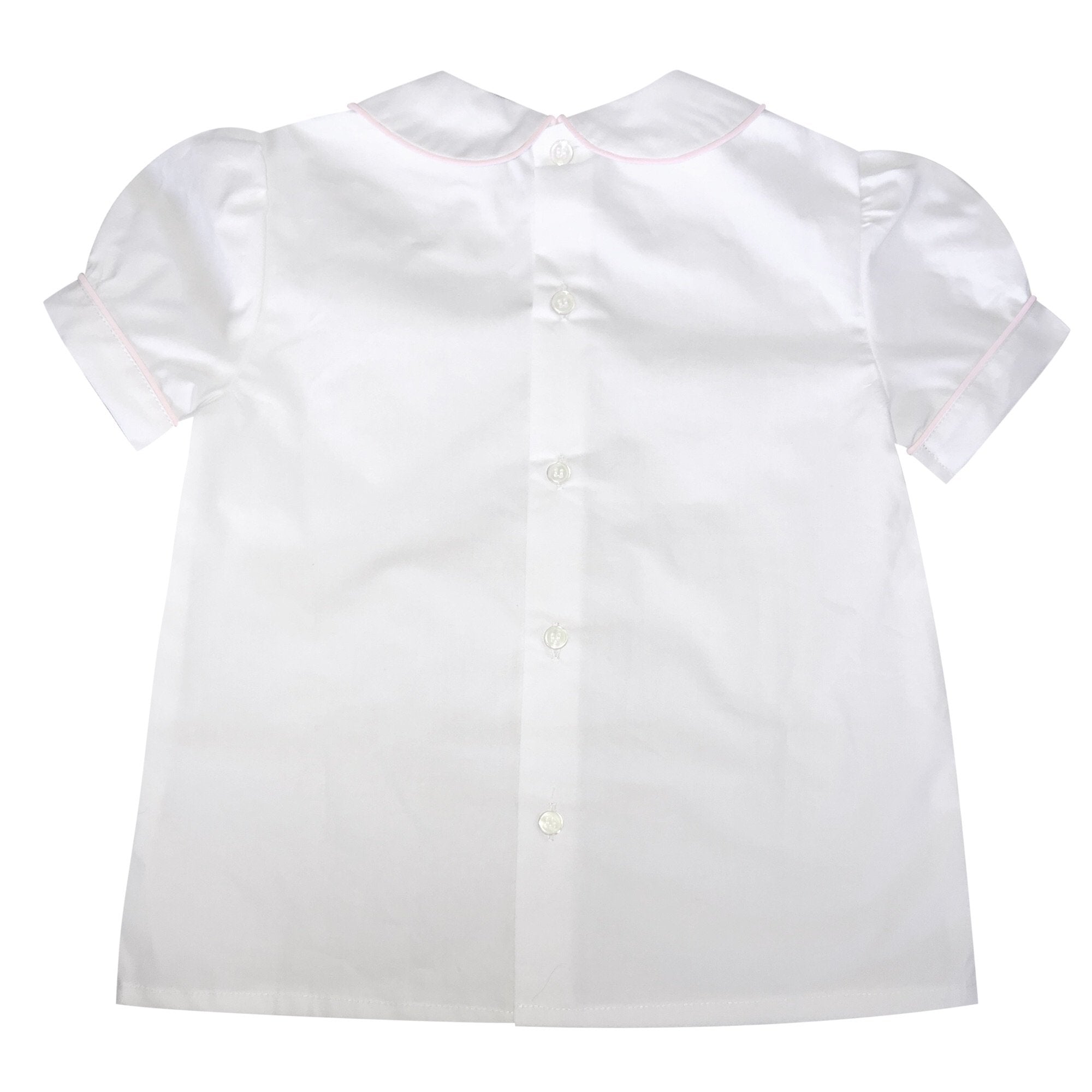 Collared Shirt With Pale Pink Trim - Cou Cou Baby