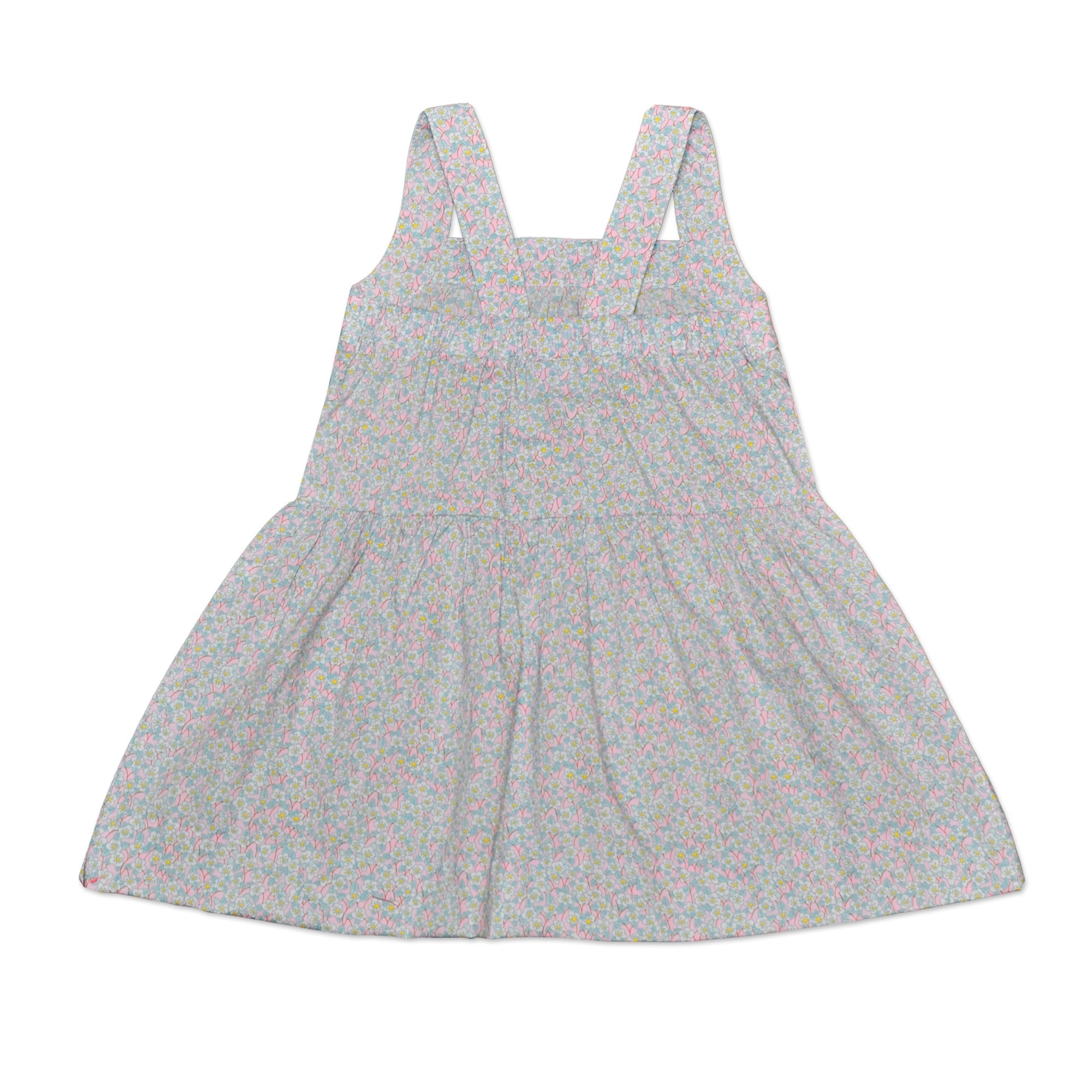 Camilla Dress In Pale Pink And Blue Floral - Cou Cou Baby