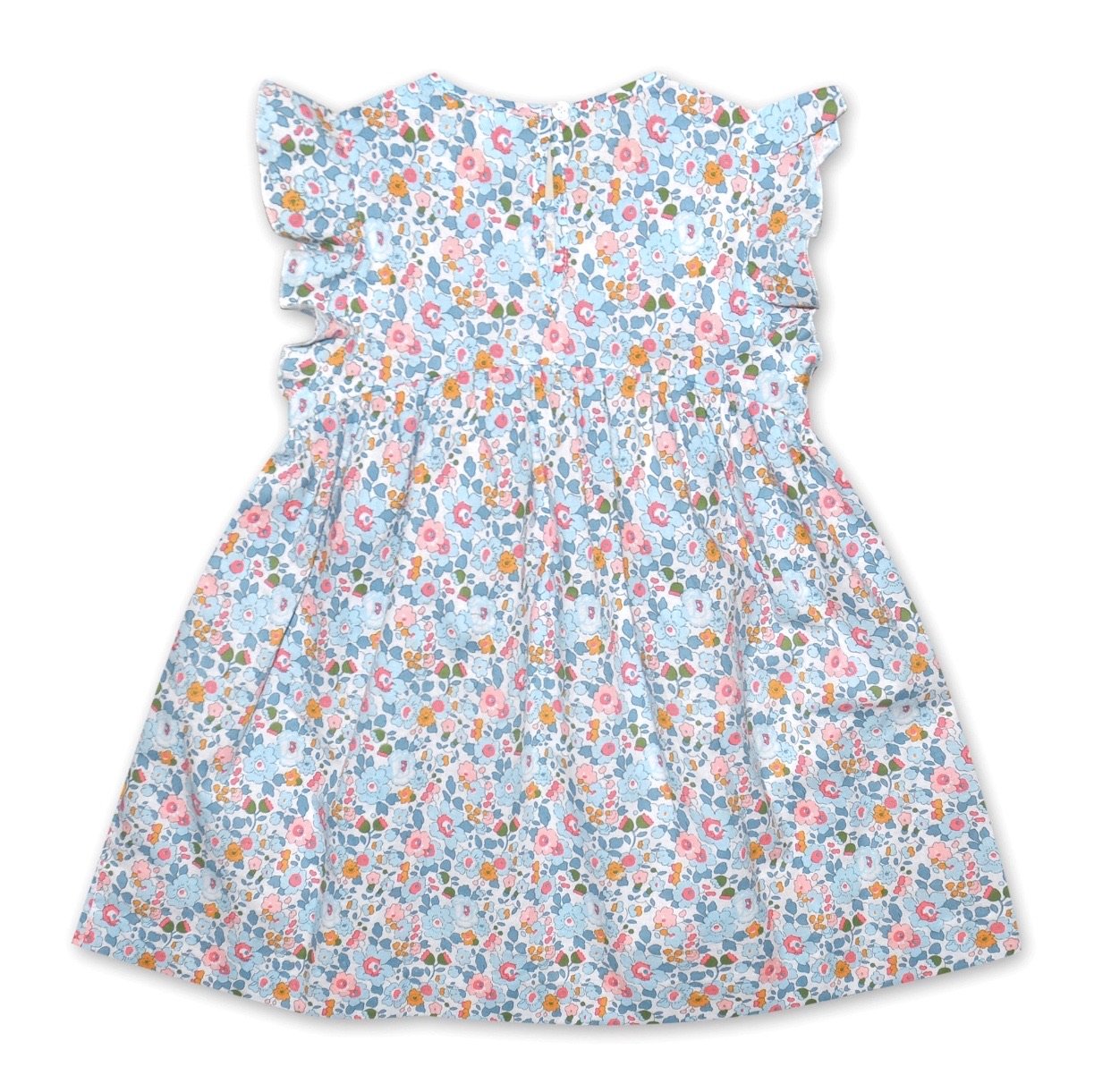 Frill Sleeve Pale Blue Liberty Print Dress - Cou Cou Baby