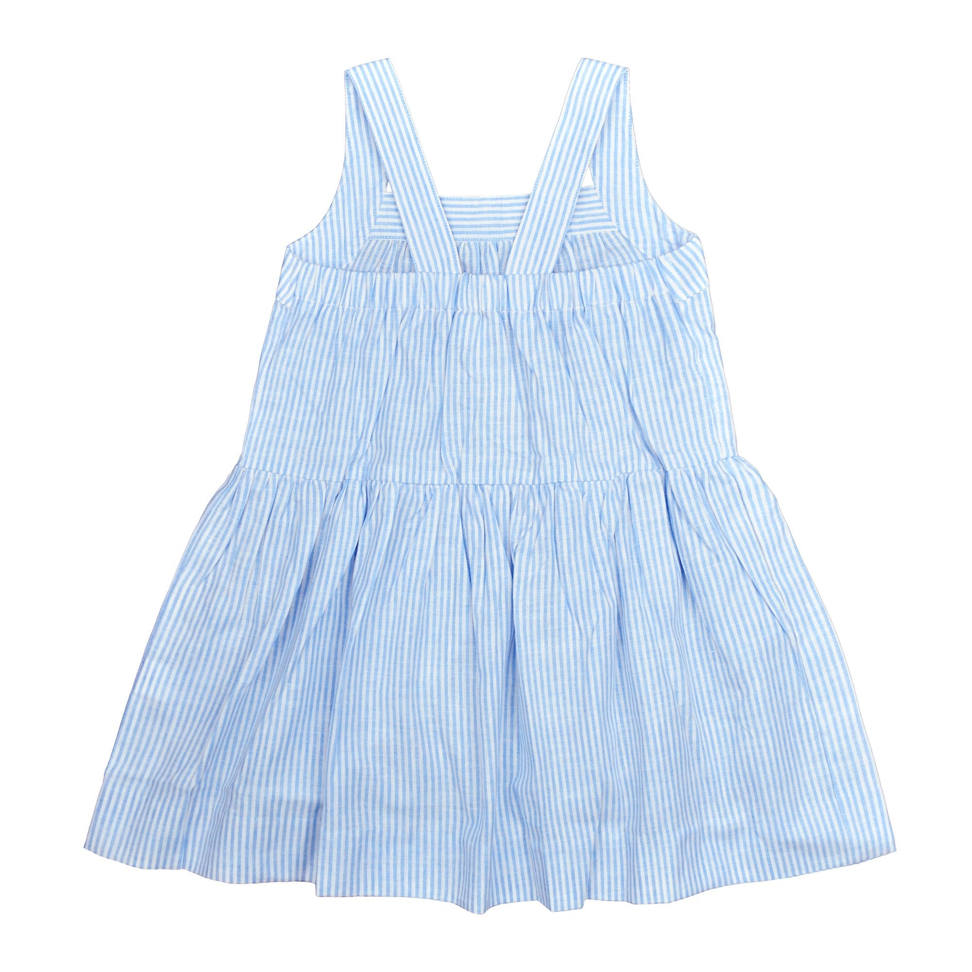 Camilla Dress In Blue And White Stripe - Cou Cou Baby