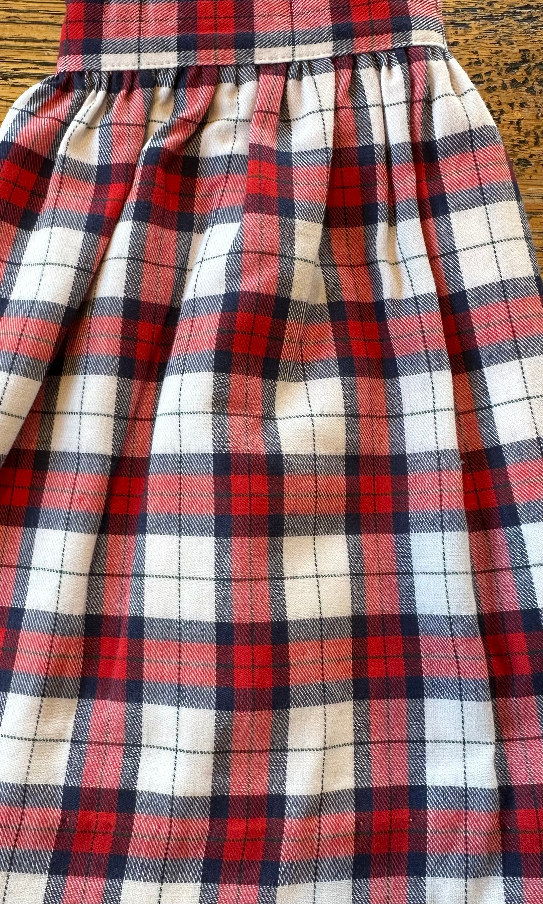 Navy, Red And White Plaid Skirt - Cou Cou Baby