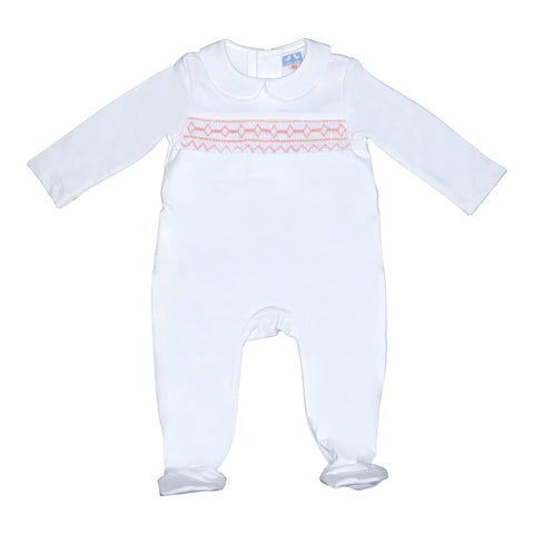 Girls Stretch Cotton Smocked Romper - Cou Cou Baby