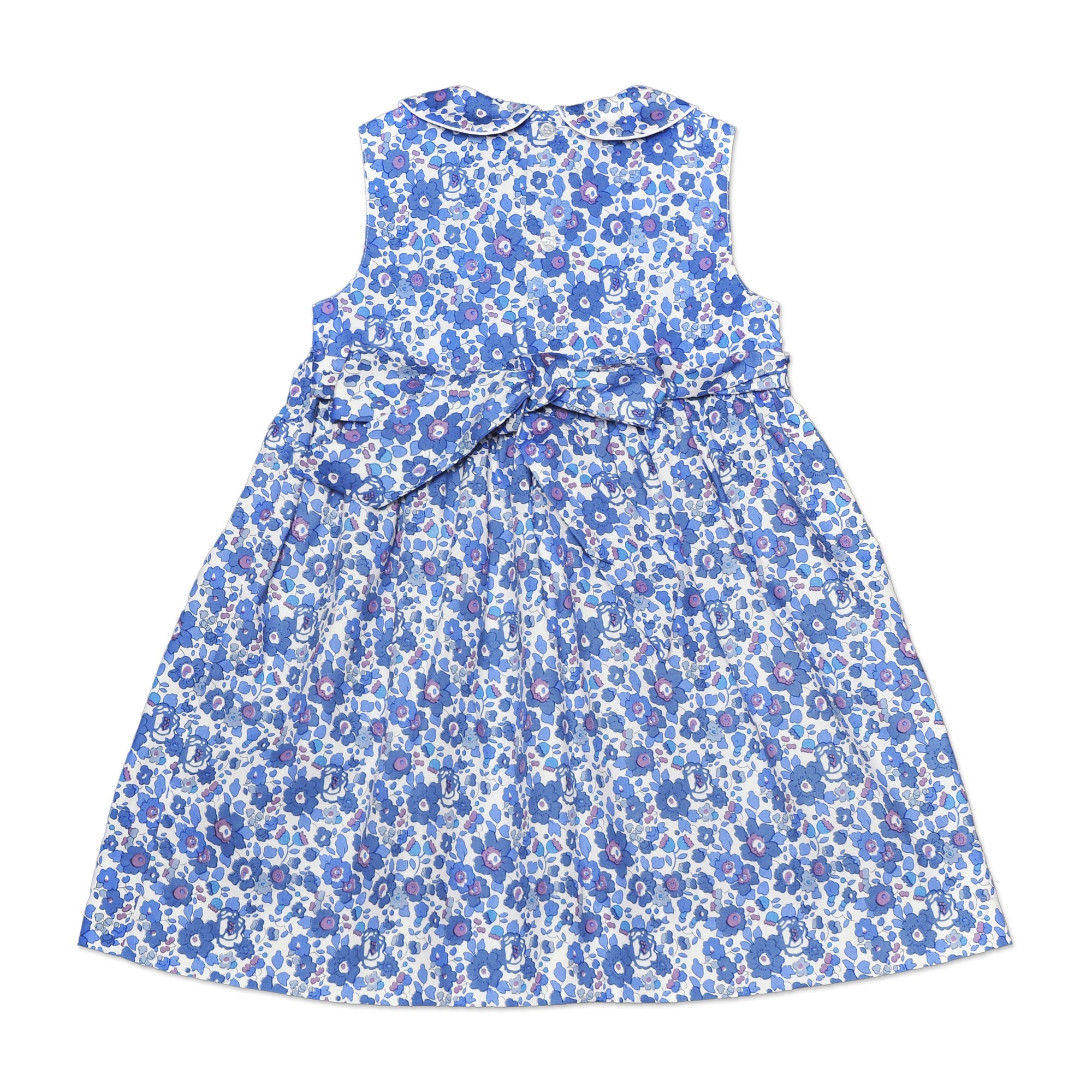 Bella Navy And Blue Liberty Print Smock Dress - Cou Cou Baby