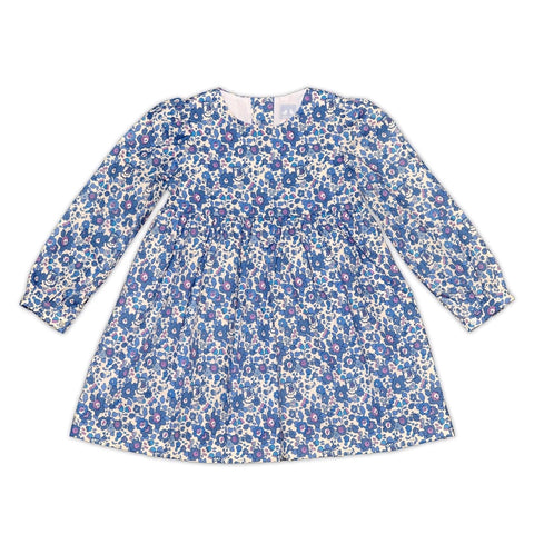 Ellie Navy And Blue Liberty Print Dress - Cou Cou Baby