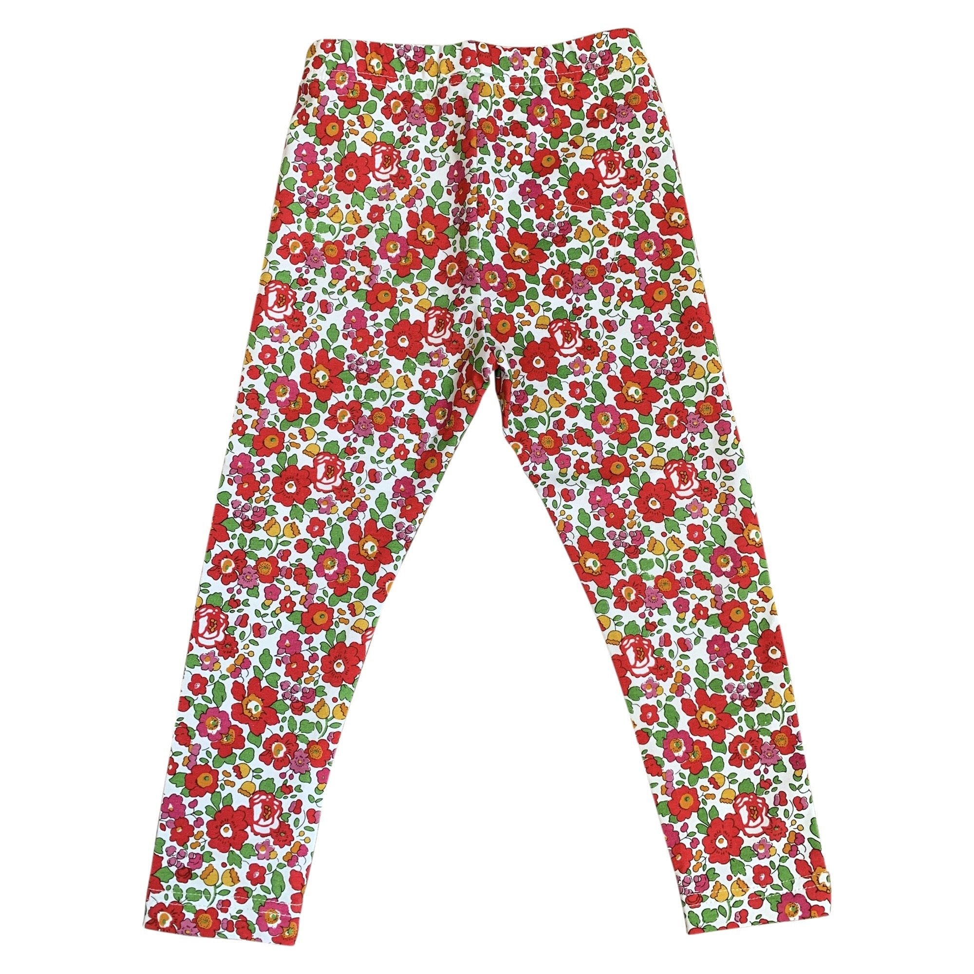 Bessie Red Liberty Print Leggings - Cou Cou Baby