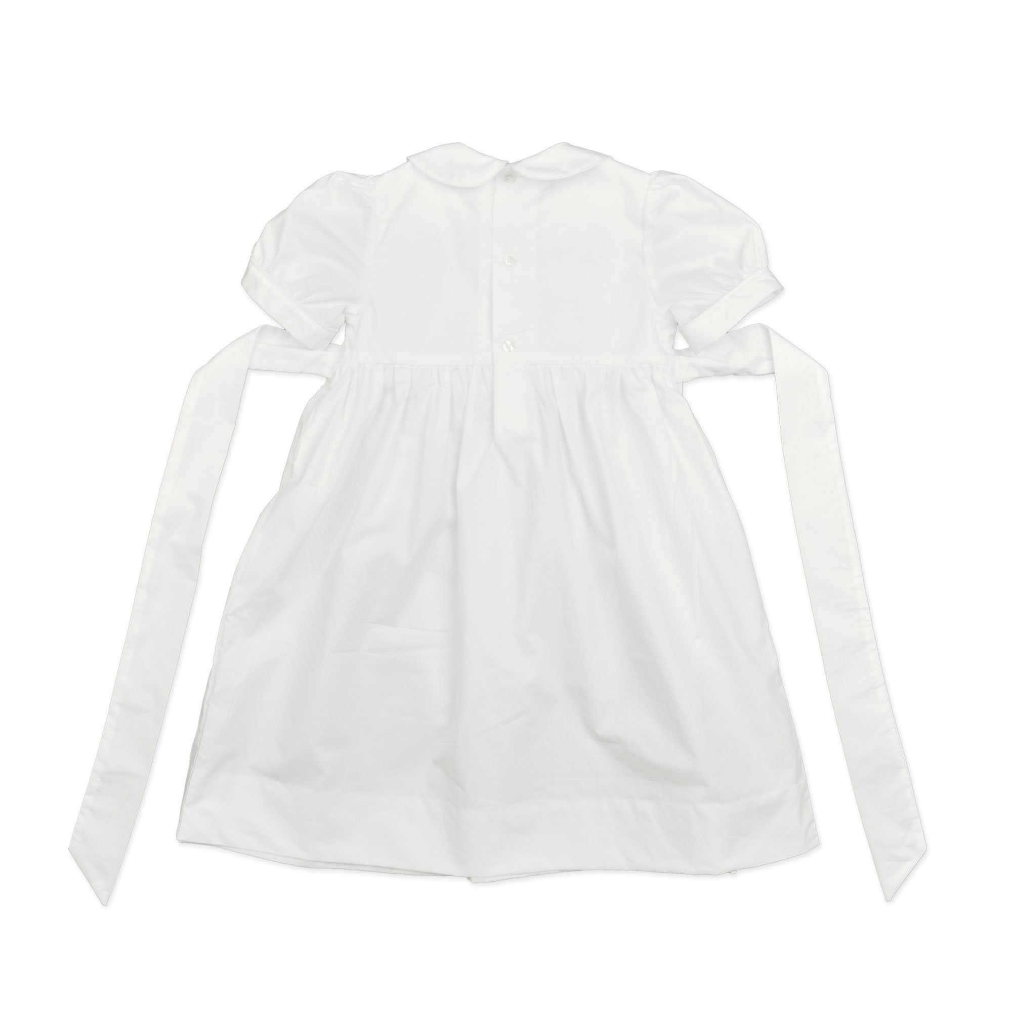 Bella Cap Sleeve White Smock Dress - Cou Cou Baby