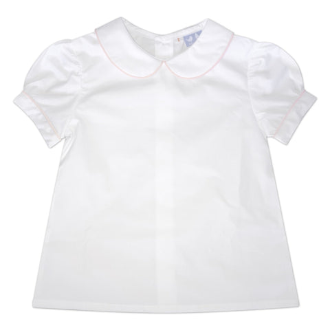 Collared Shirt With Pale Pink Trim - Cou Cou Baby