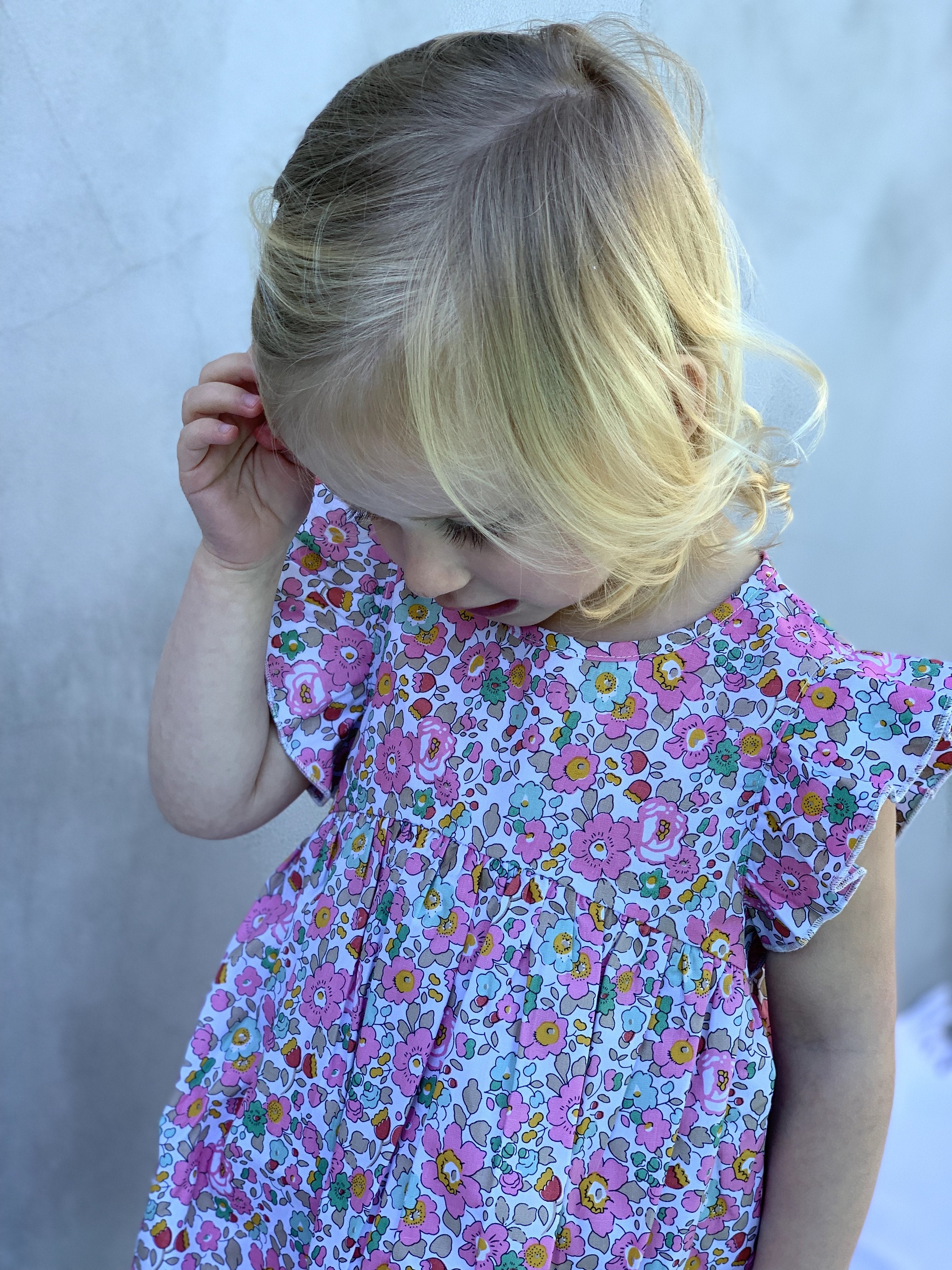 Frill Sleeve Liberty Print Dress In Pink - Cou Cou Baby
