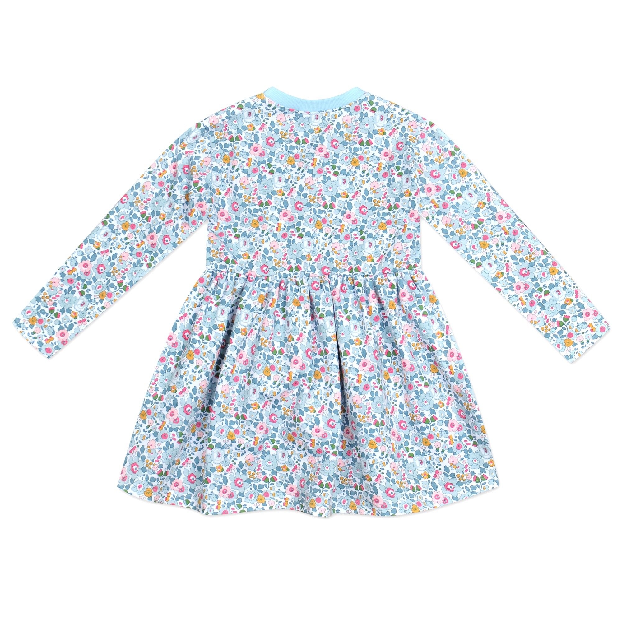 Bessie Pale Blue Liberty Print Sweat Dress - Cou Cou Baby