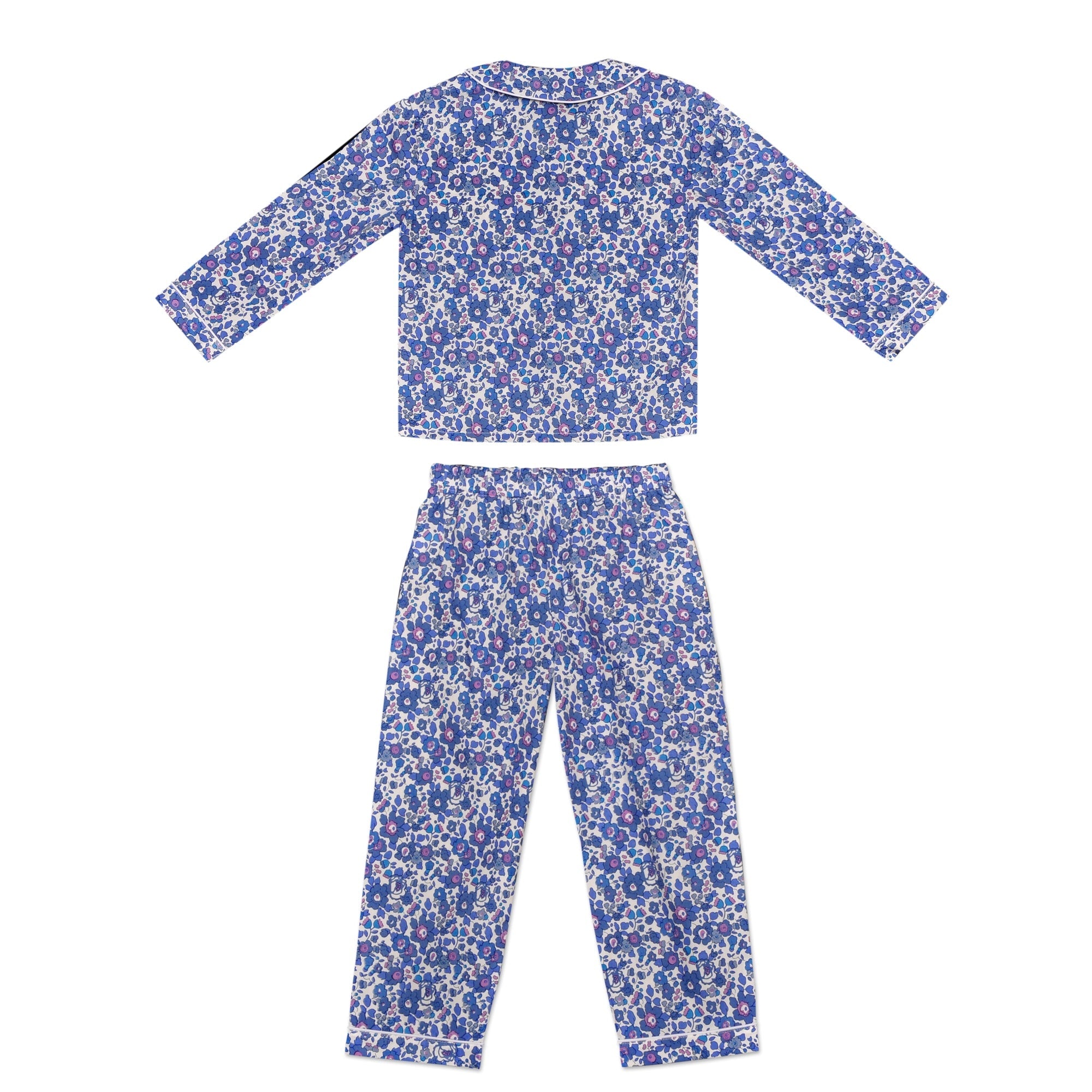 Girls Navy And Blue Liberty Print Pyjamas - Cou Cou Baby