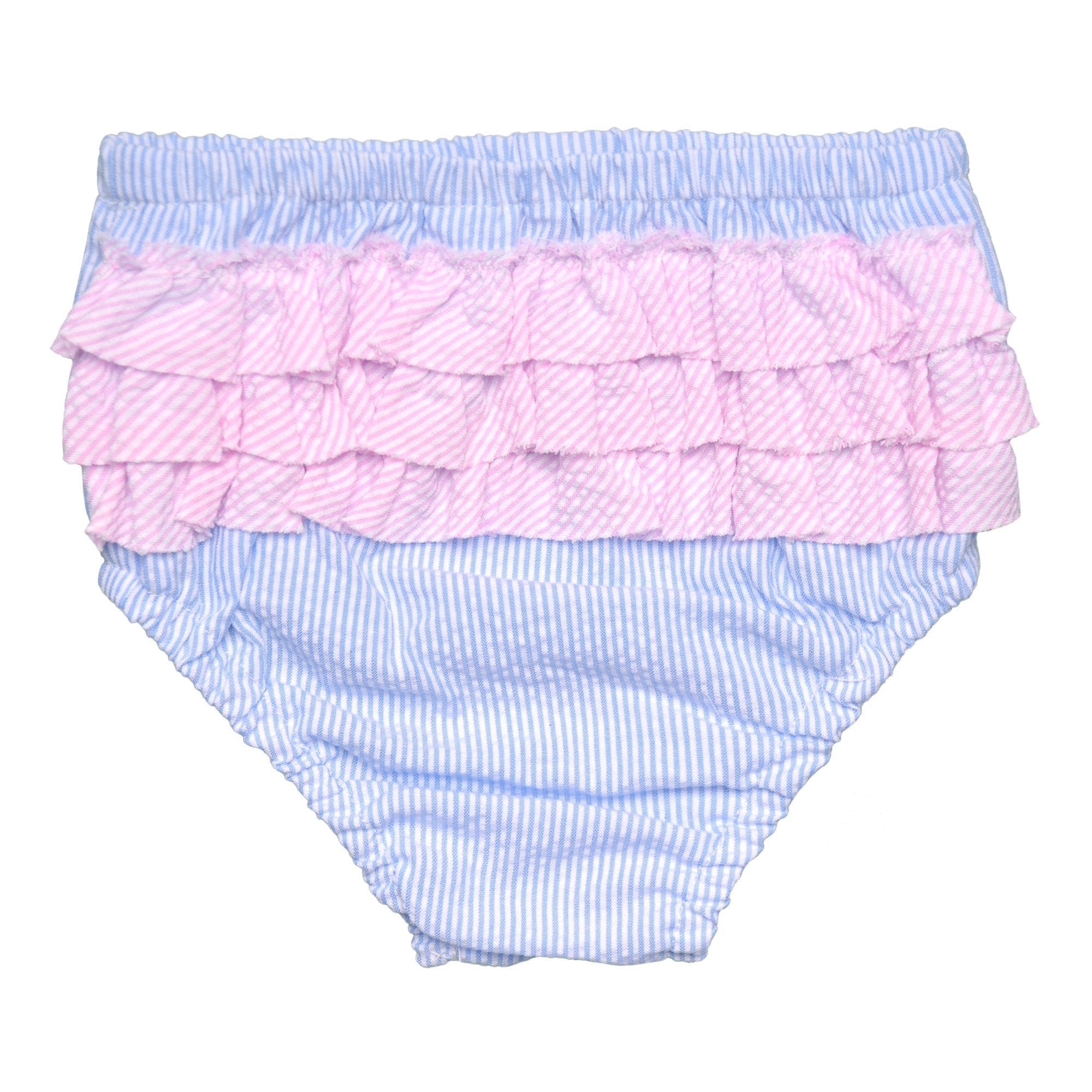 Bella Pale Blue And White Pin Stripe Smock Dress - Cou Cou Baby
