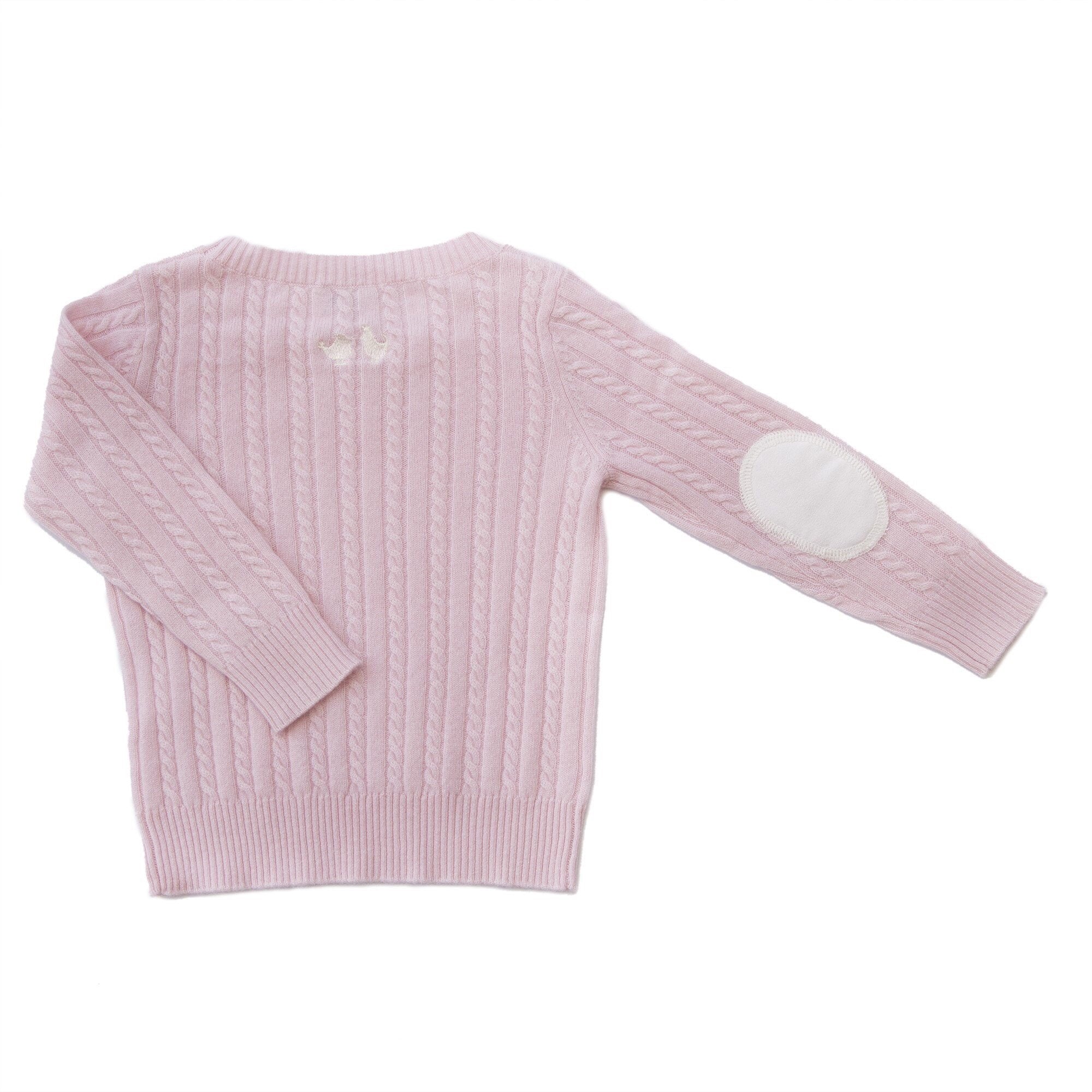 Cashmere Cable Knit Jumper In Pink - Cou Cou Baby