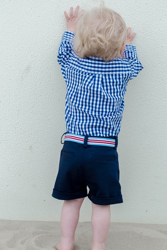 Boys Blue Gingham Shirt With Contrast Cuff - Cou Cou Baby