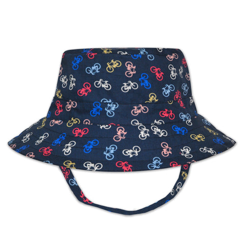 Boys Navy Bicycle Print Hat - Cou Cou Baby