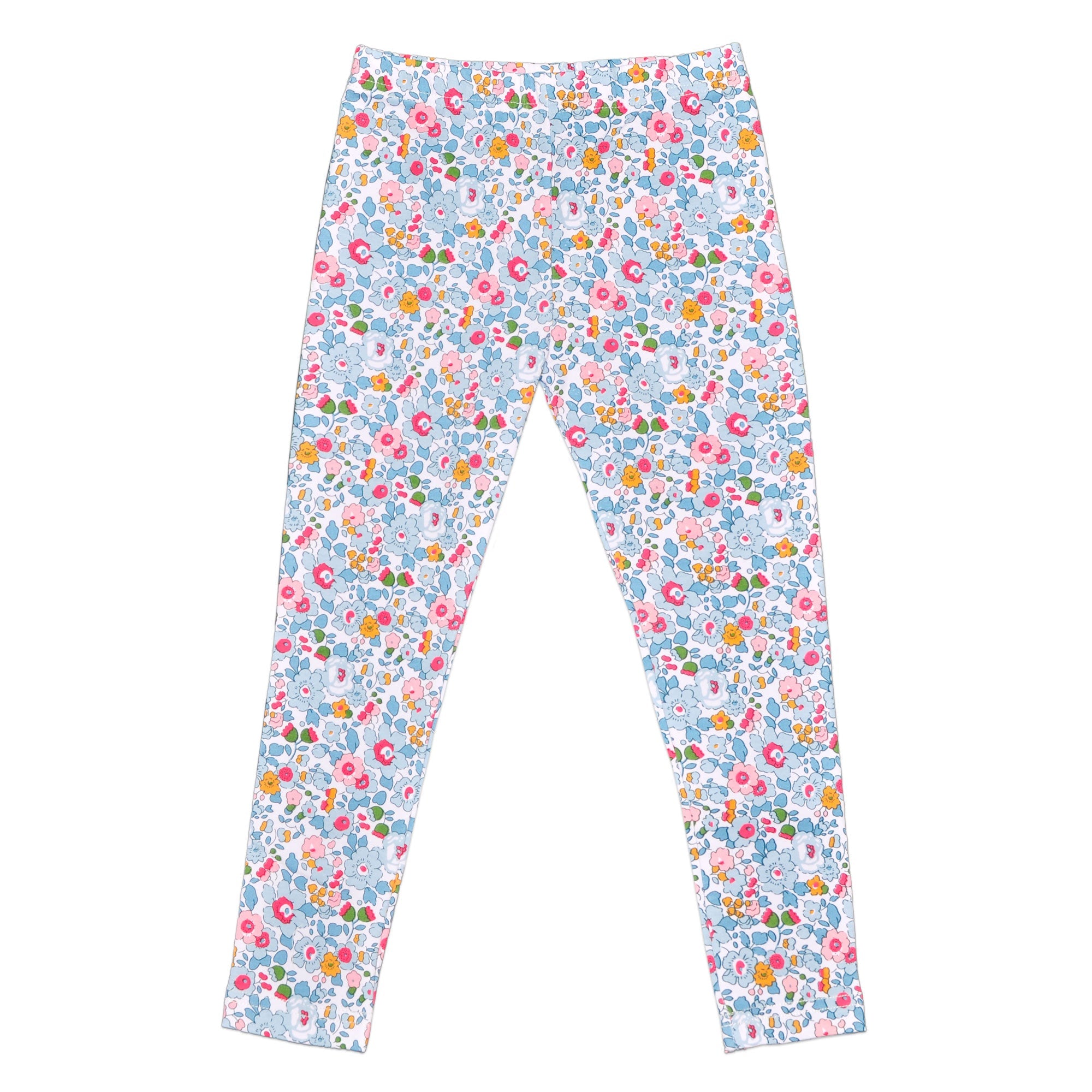 Bessie Pale Blue Liberty Print Leggings - Cou Cou Baby