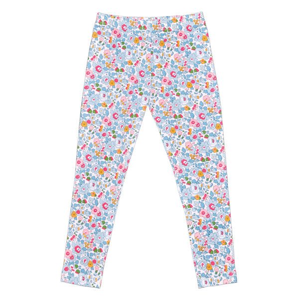 Bessie Pale Blue Liberty Print Leggings - Cou Cou Baby
