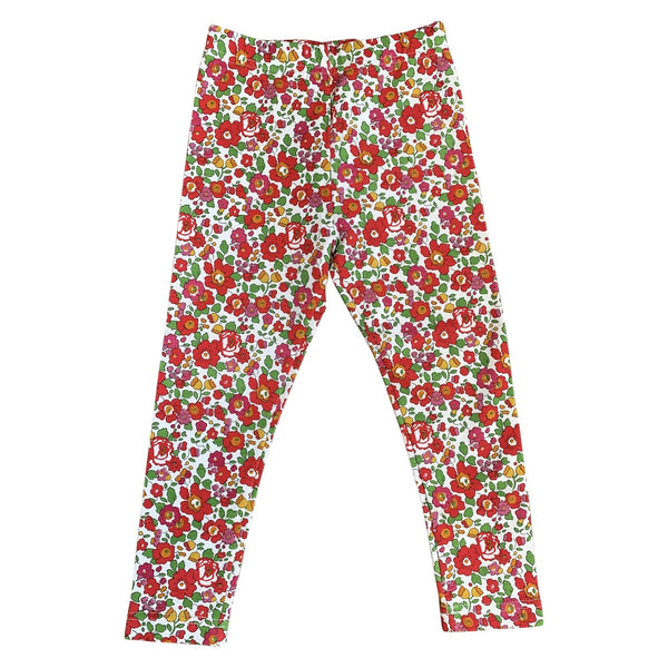 Bessie Red Liberty Print Leggings - Cou Cou Baby
