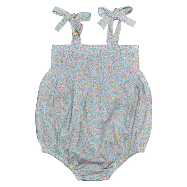 Pale Pink And Blue Liberty Smocked Romper - Cou Cou Baby