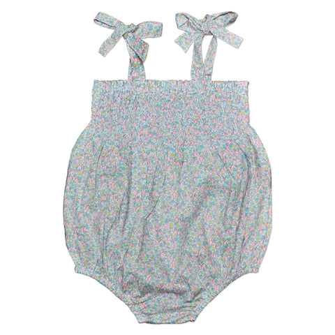 Pale Pink And Blue Liberty Smocked Romper - Cou Cou Baby