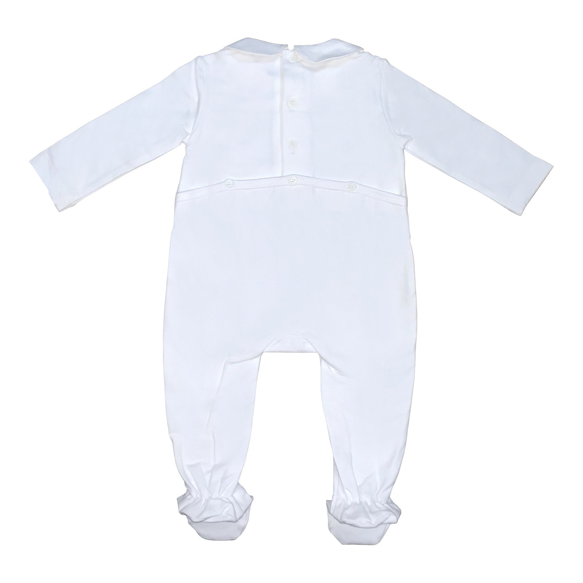 Girls Stretch Cotton Smocked Romper - Cou Cou Baby