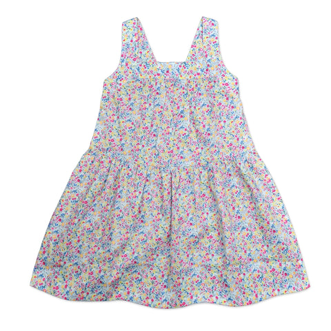 Camilla Dress In Blue Floral Print - Cou Cou Baby
