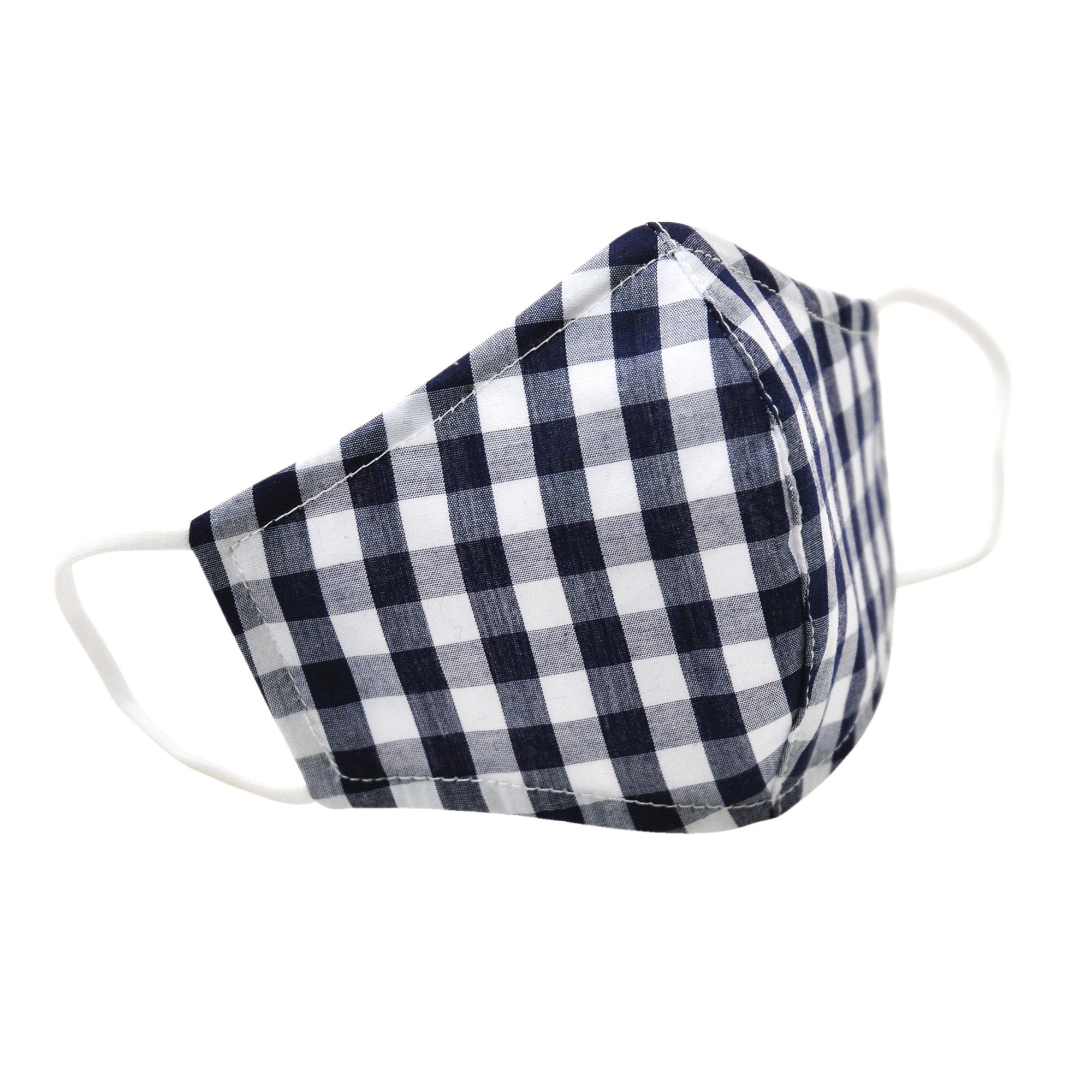 Face Mask In Navy Gingham - Cou Cou Baby